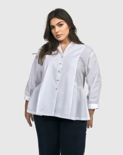 Addison Peplum Blouse, White