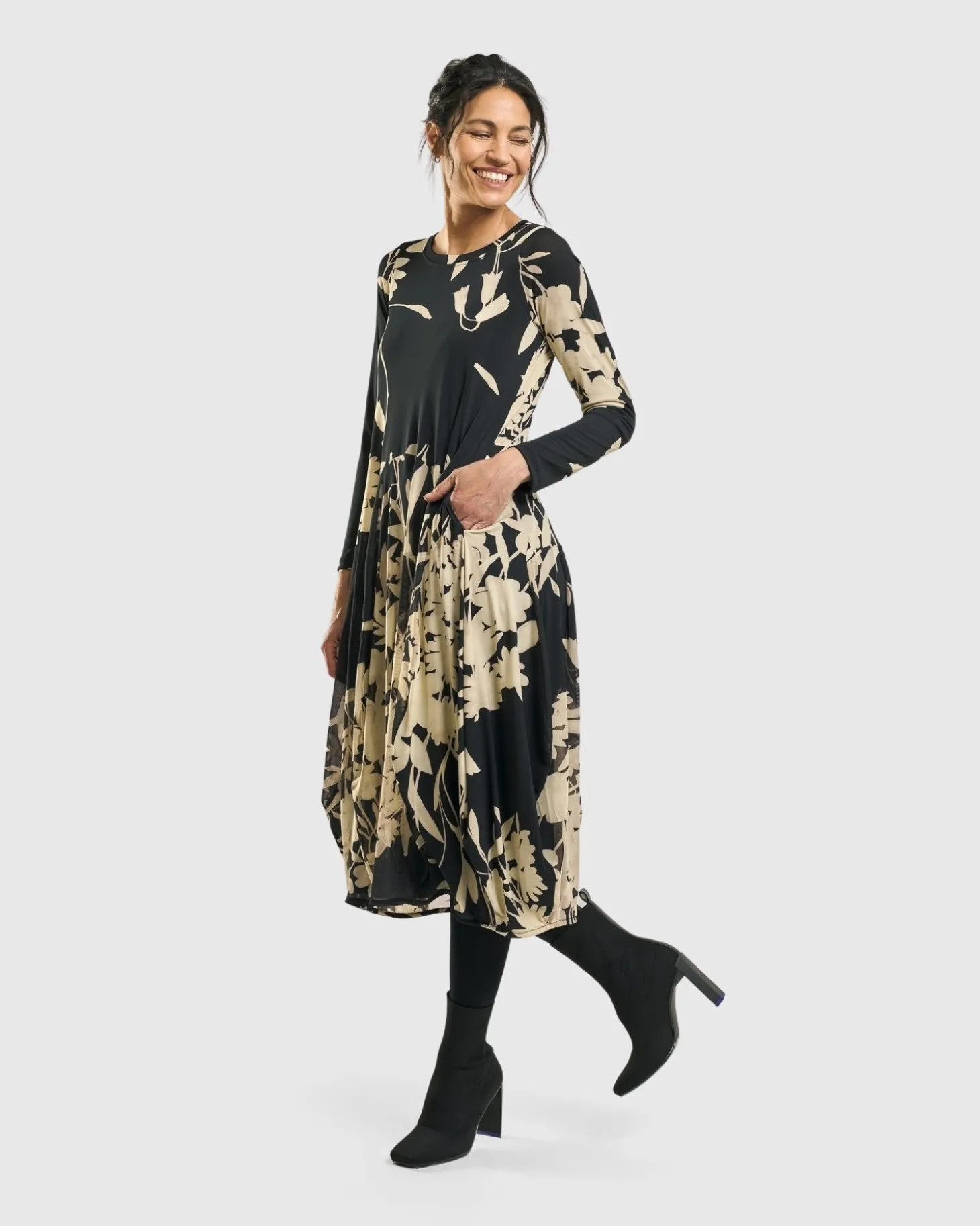Amber Cocoon Dress, Floral