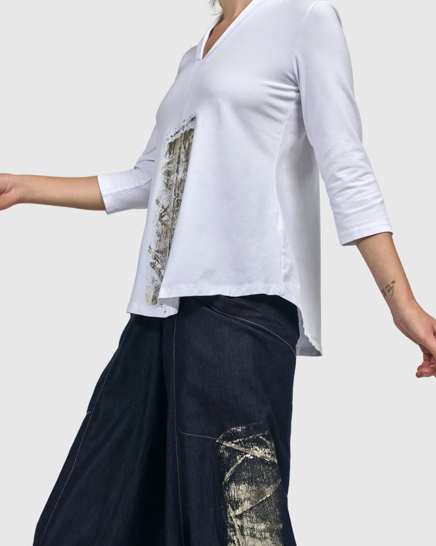Anchorage V-Neck Top, White