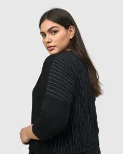 Andromeda Cropped Cardigan, Stripes