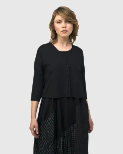 Andromeda Cropped Cardigan, Stripes
