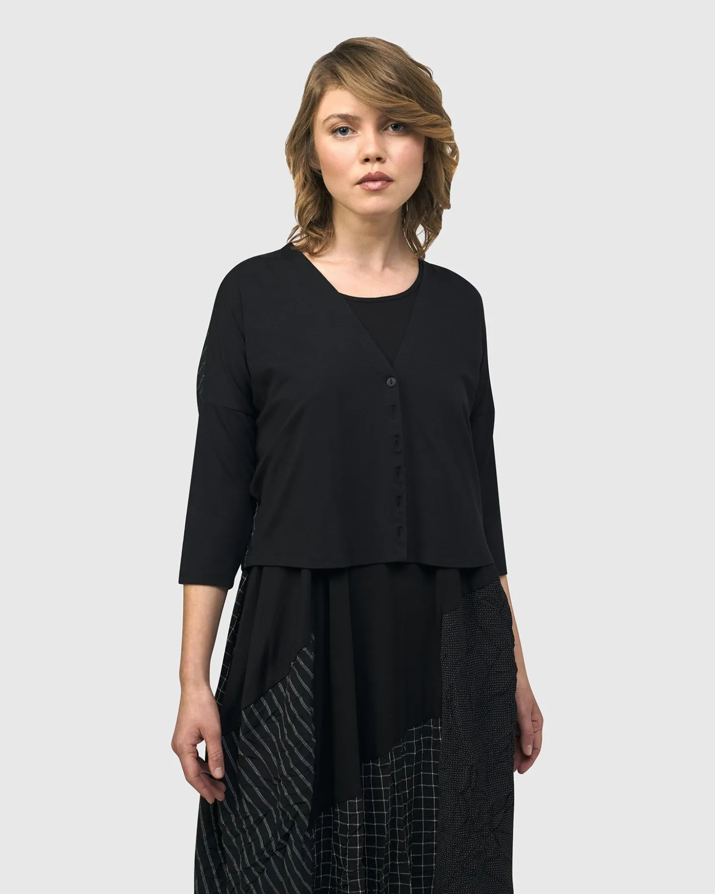 Andromeda Cropped Cardigan, Stripes
