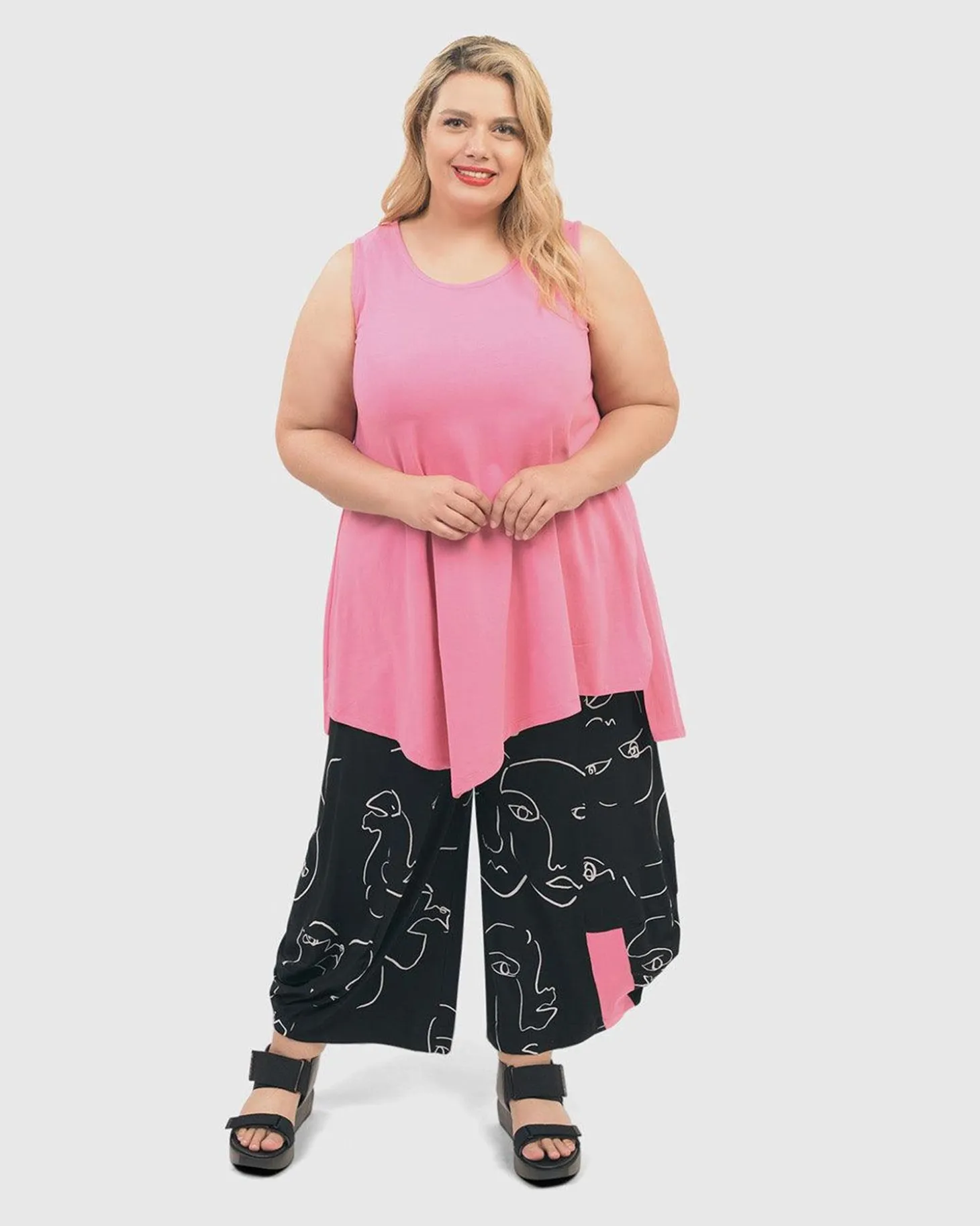 Ani Sleeveless Tunic Top, Bazooka