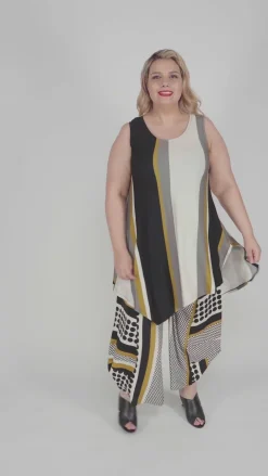 Ani Sleeveless Tunic Top, Stripes