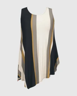 Ani Sleeveless Tunic Top, Stripes