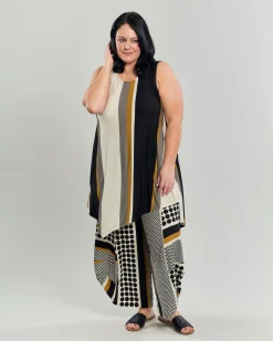 Ani Sleeveless Tunic Top, Stripes
