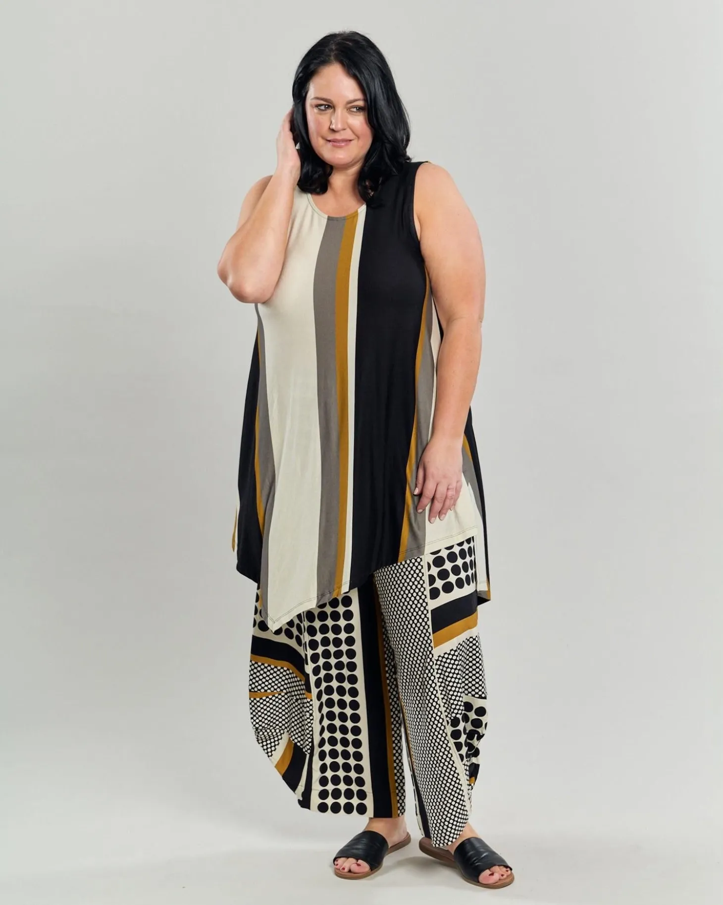 Ani Sleeveless Tunic Top, Stripes