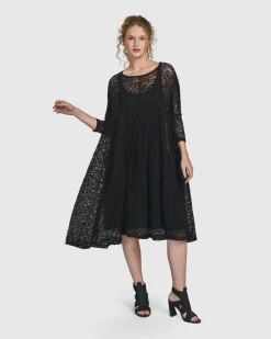 Artemis Trapeze Dress, Black