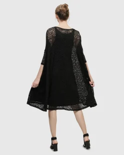 Artemis Trapeze Dress, Black