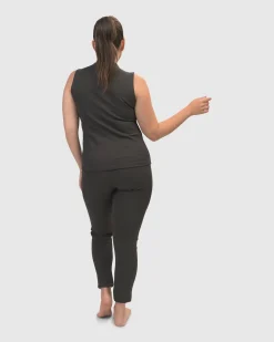 Asana High-Neck Top, Charcoal