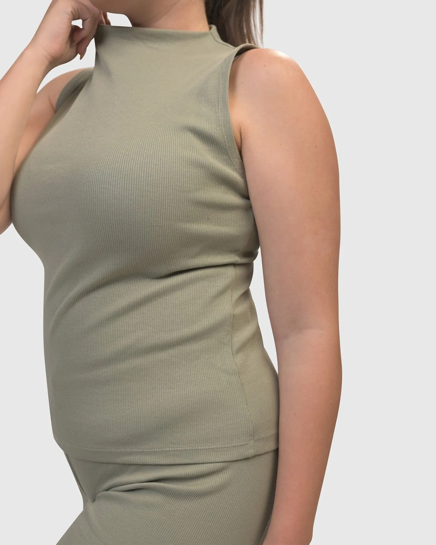 Asana High-Neck Top, Nature