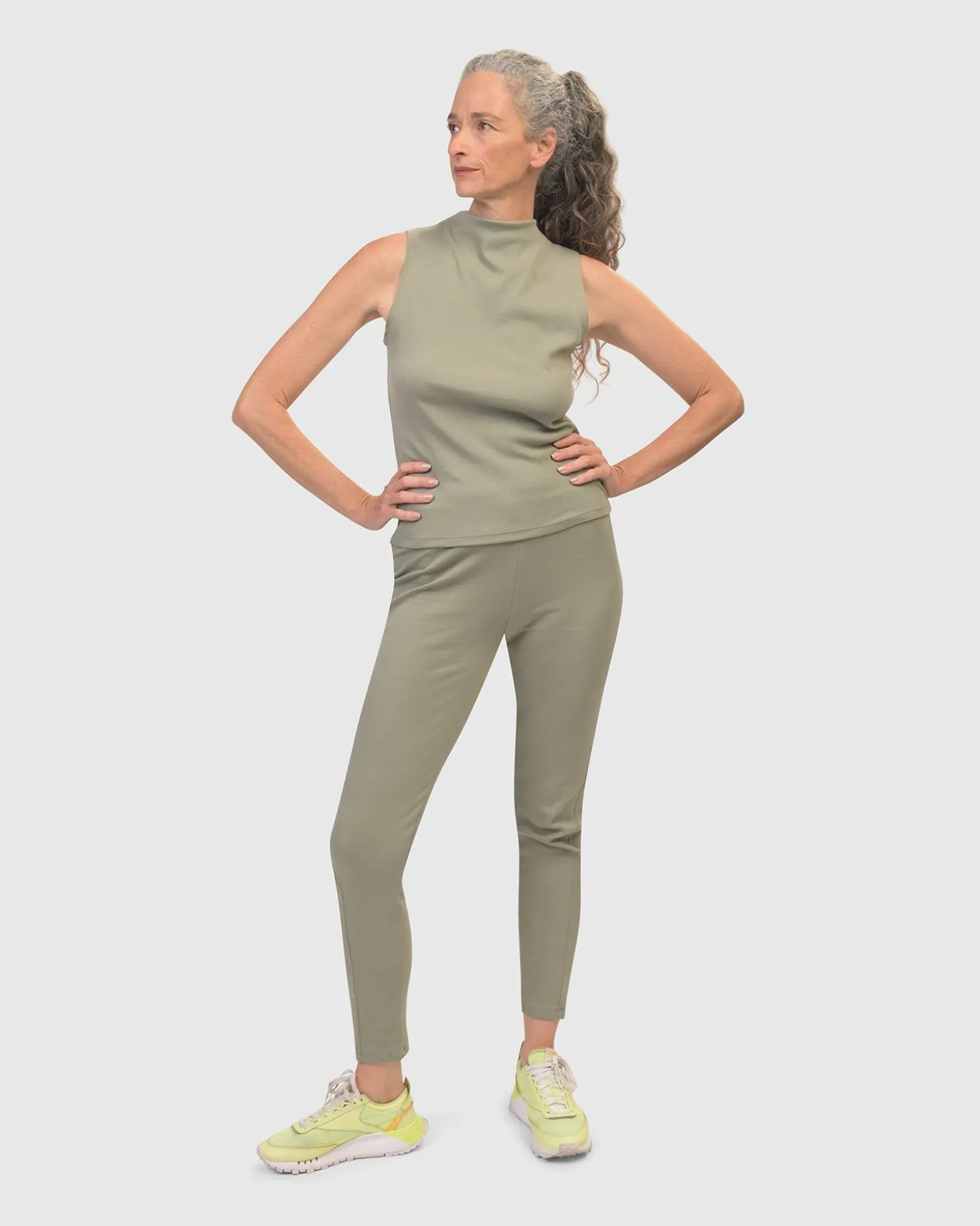 Asana High-Neck Top, Nature
