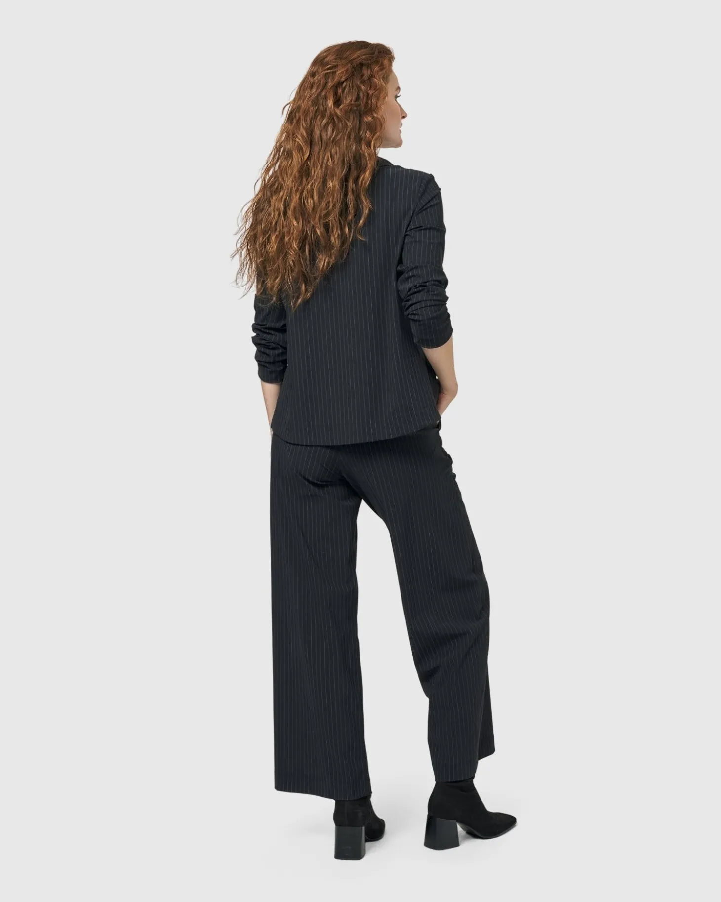Audrey Shirt Jacket, Pinstripes