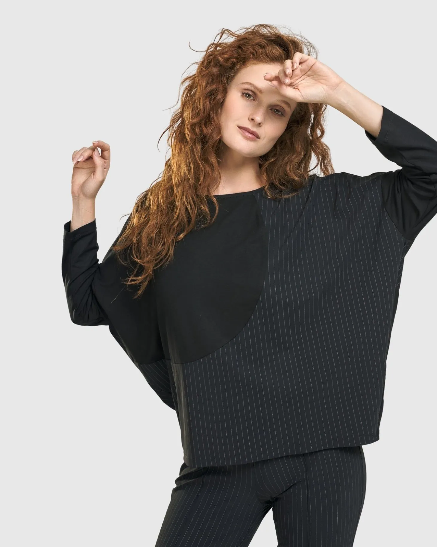Audrey Slim Pants, Pinstripes