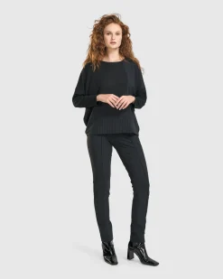 Audrey Slim Pants, Pinstripes