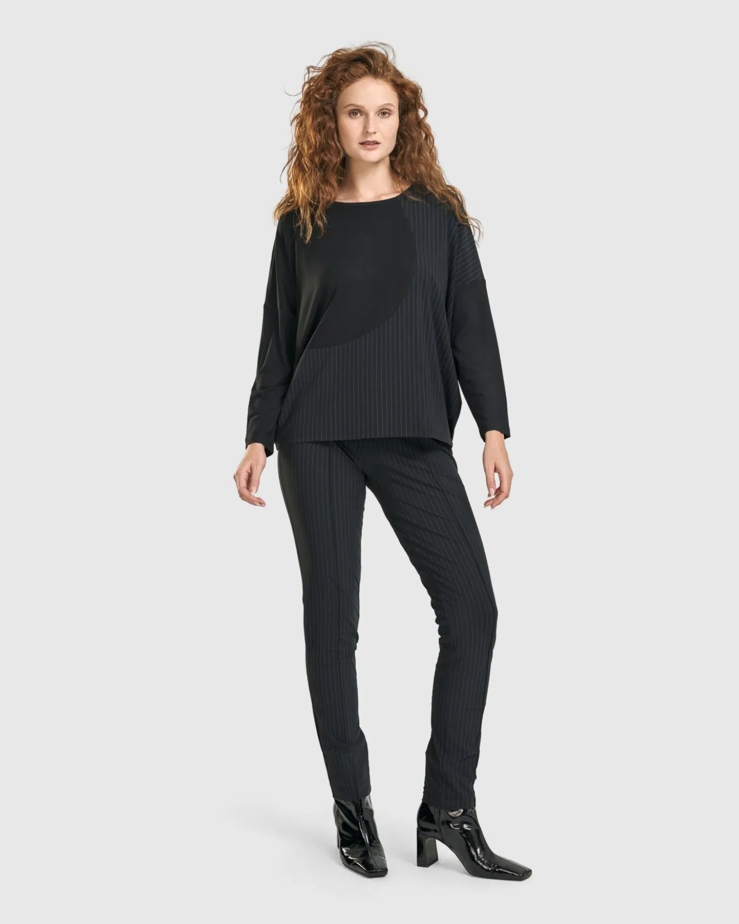 Audrey Slim Pants, Pinstripes