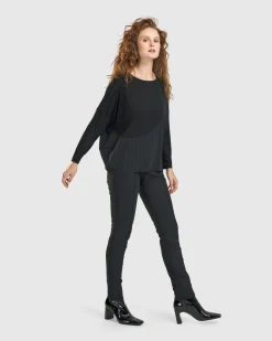 Audrey Slim Pants, Pinstripes