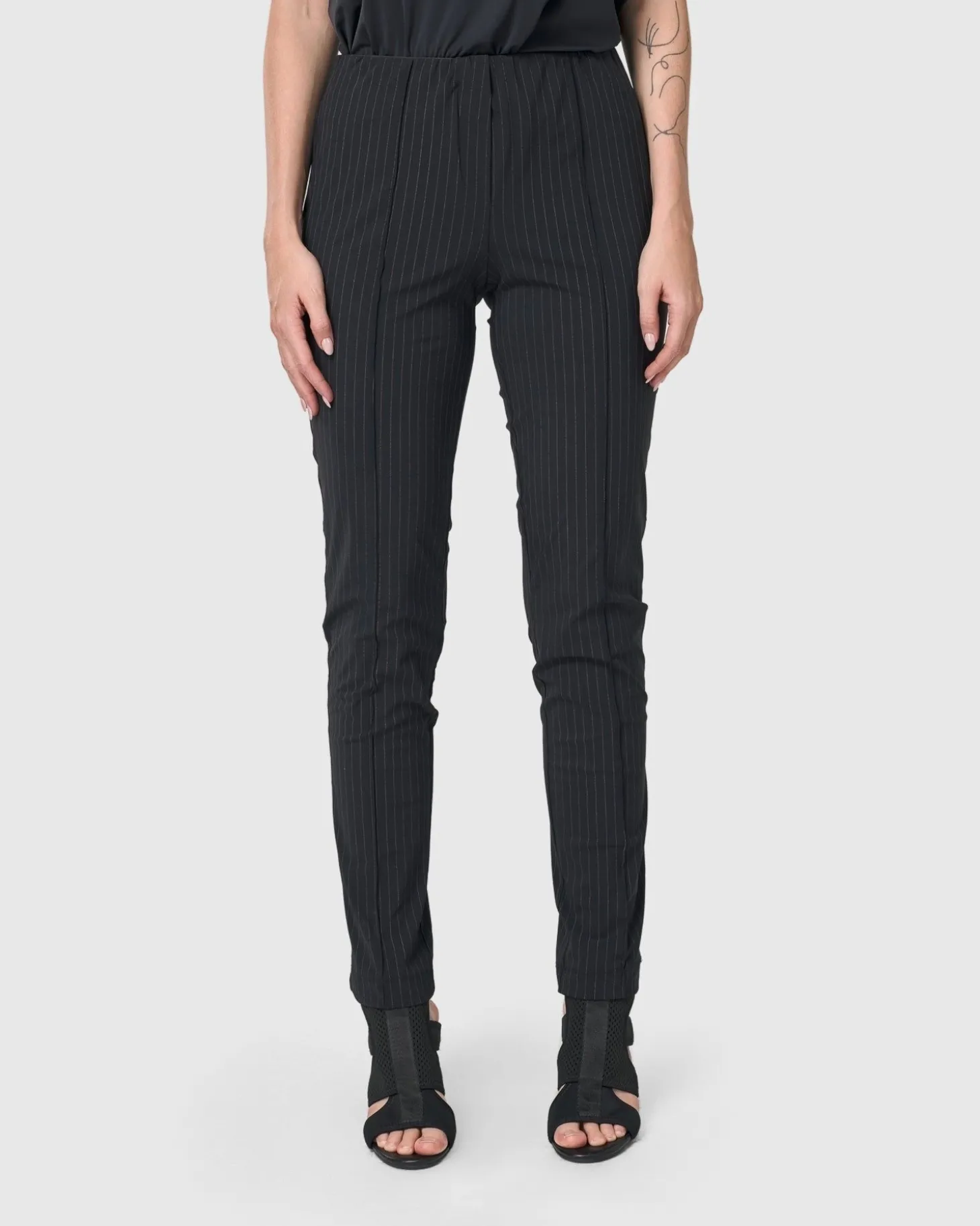 Audrey Slim Pants, Pinstripes