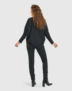 Audrey Slim Pants, Pinstripes