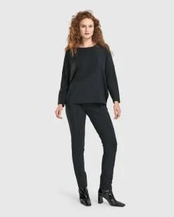 Audrey Slim Pants, Pinstripes