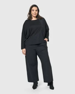 Audrey Straight Leg Pants, Pinstripes