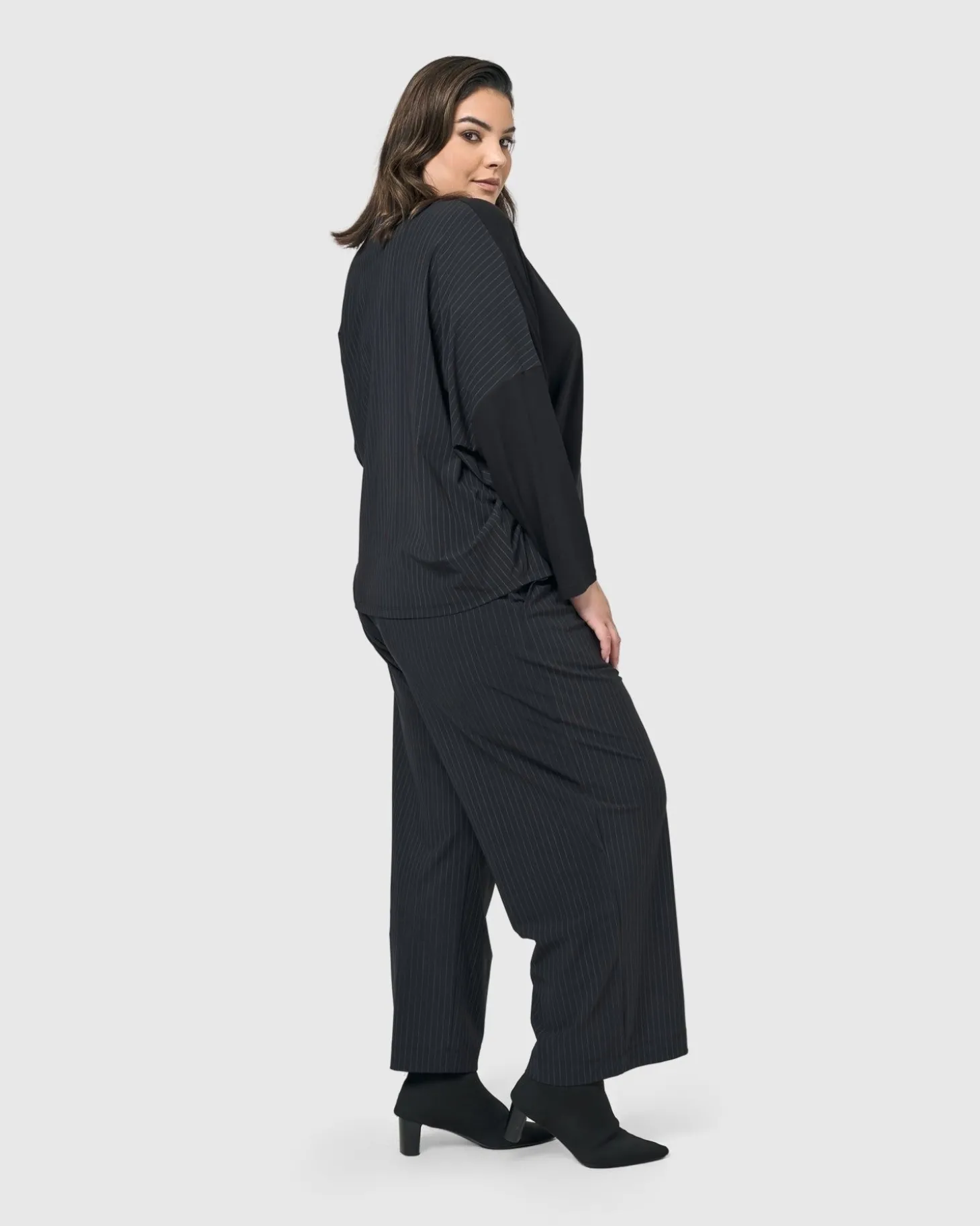 Audrey Straight Leg Pants, Pinstripes