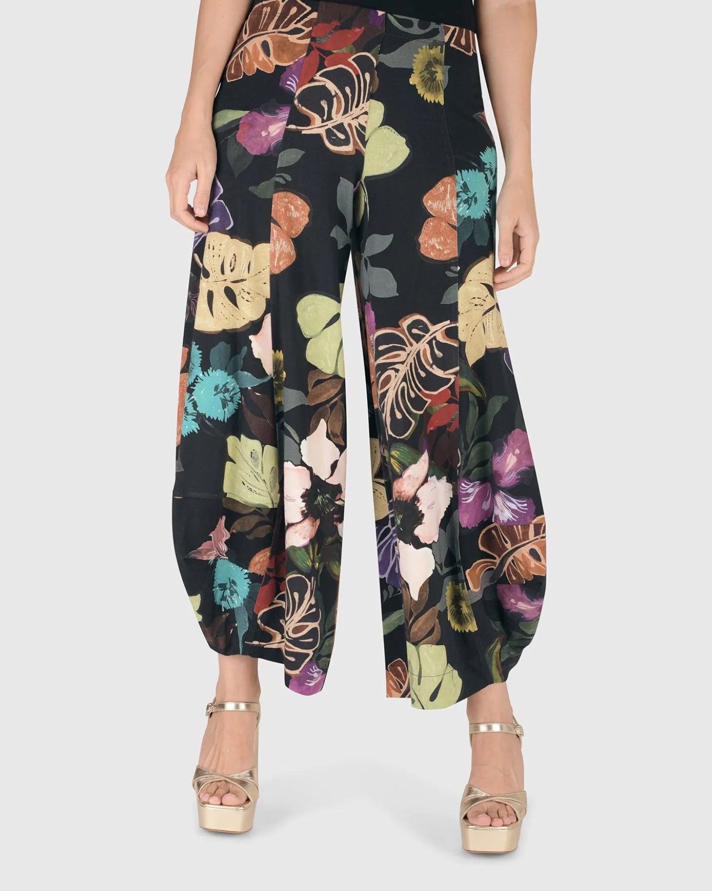Bali Punto Pants, Leaves Multi