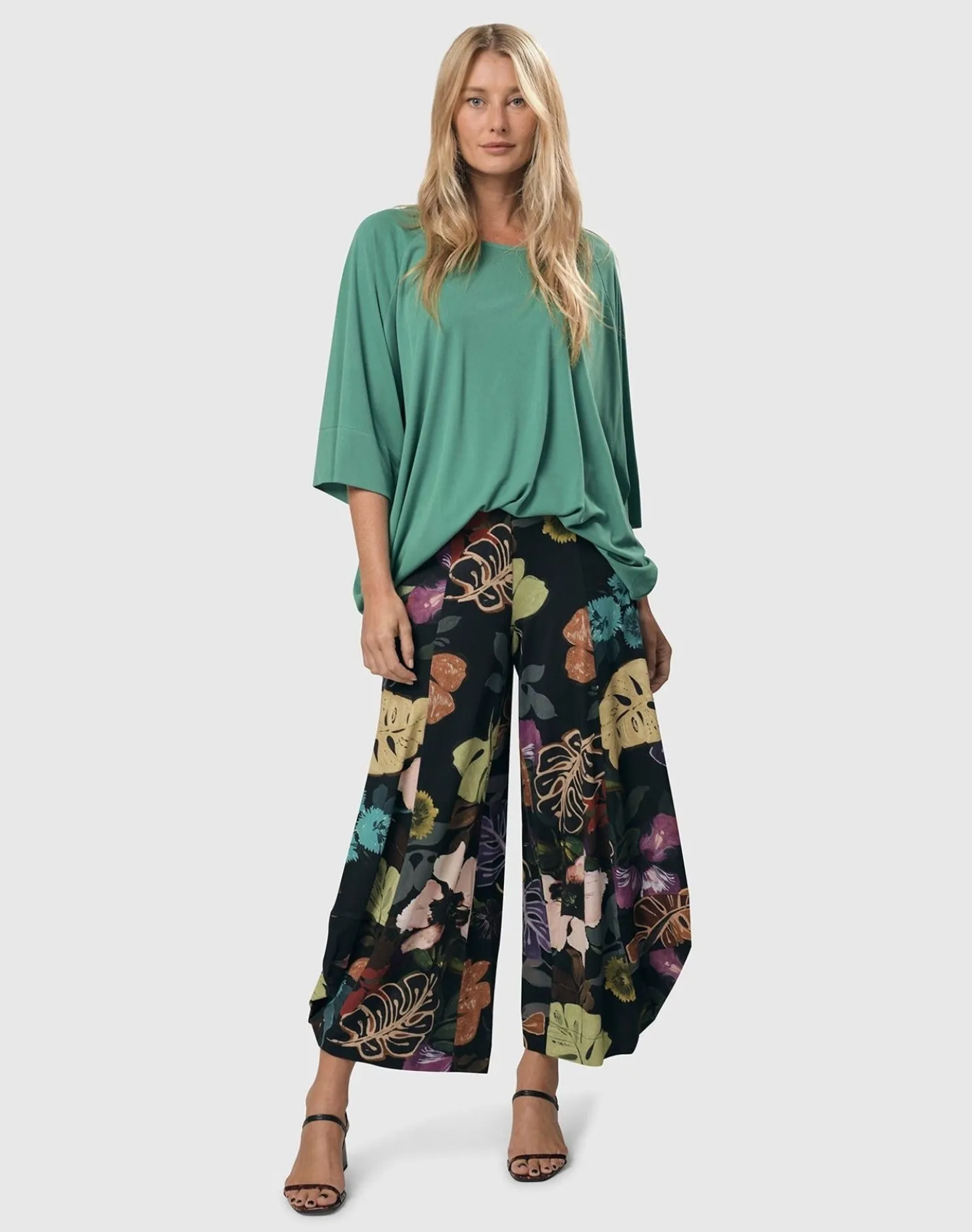 Bali Punto Pants, Leaves Multi