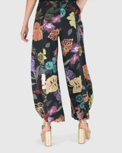 Bali Punto Pants, Leaves Multi