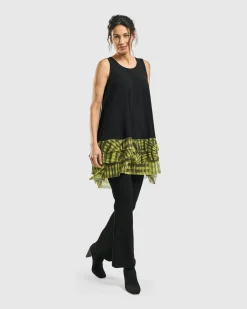 Busy Bee Sleeveless Tunic Top, Yellow