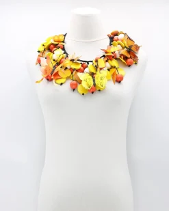 Butterflies Necklace, Yellow & Orange
