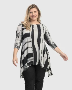Charisma Swing Hi-Lo Tunic Top, Grunge