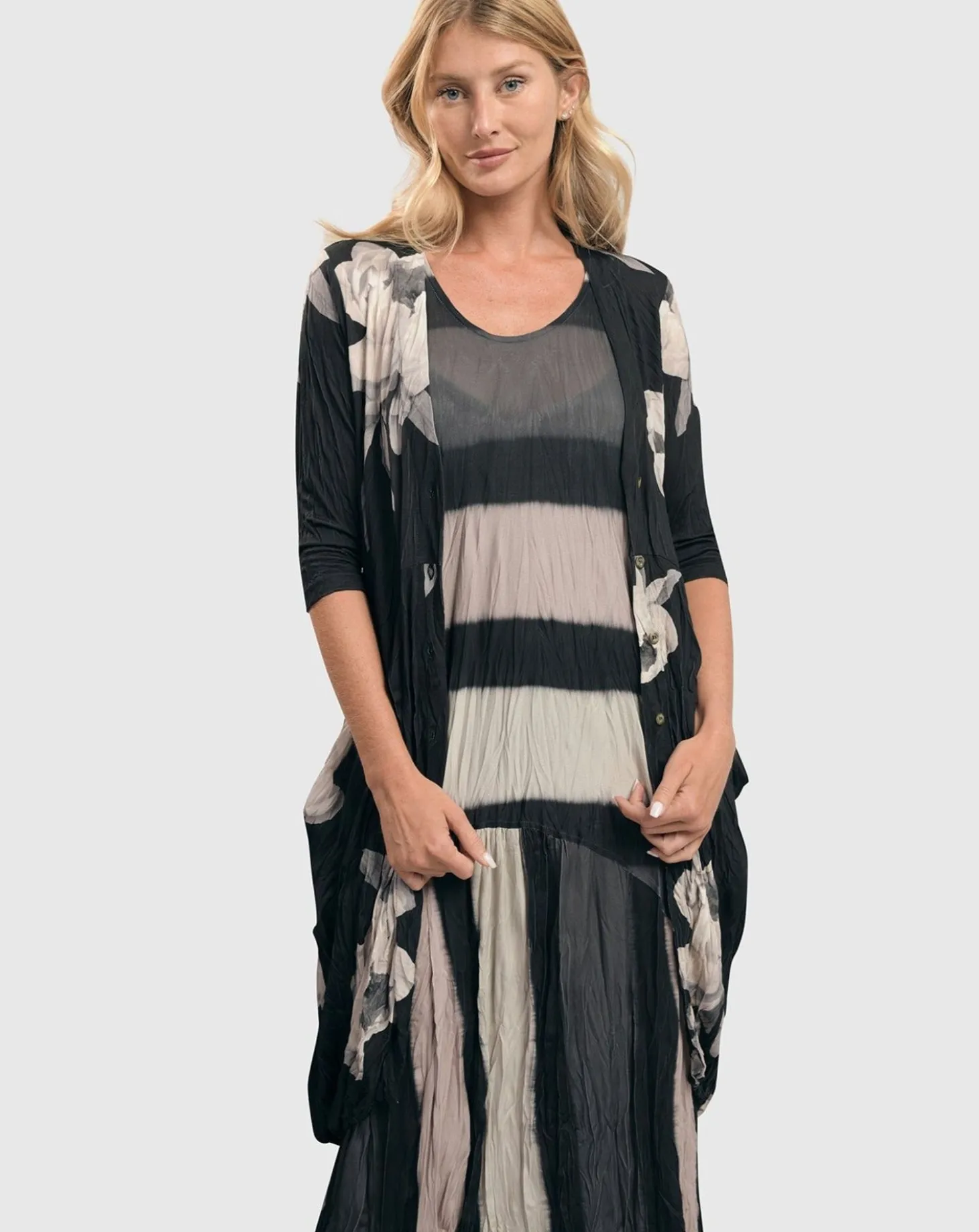 Charlie Crinkle Tank Dress, Stripe