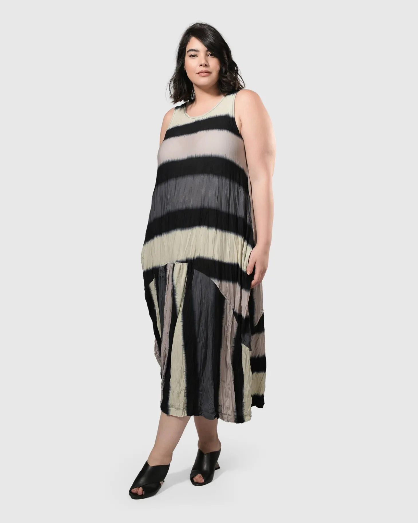 Charlie Crinkle Tank Dress, Stripe