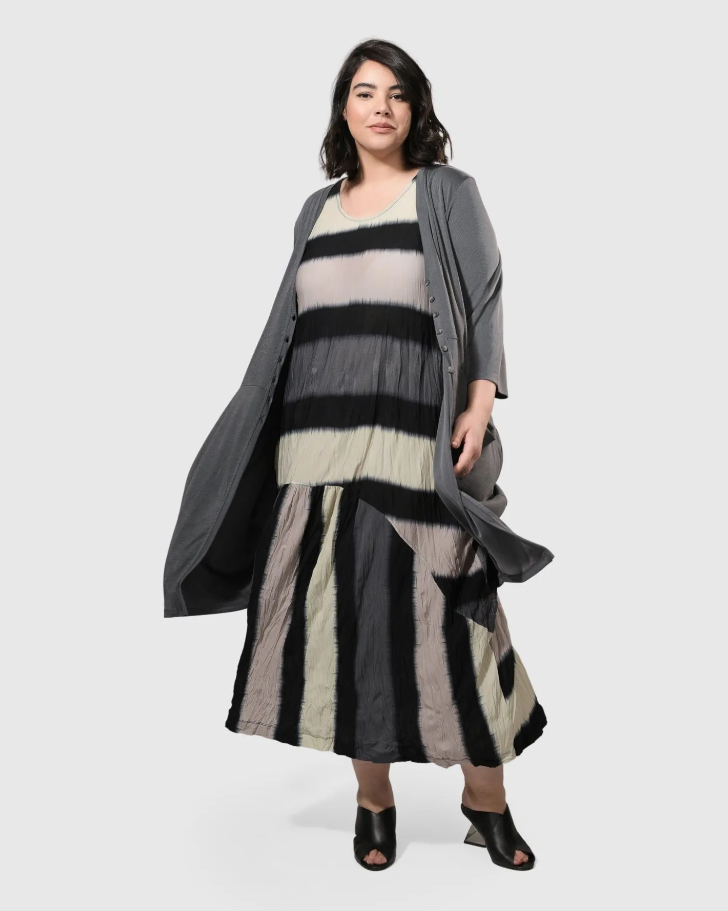 Charlie Crinkle Tank Dress, Stripe