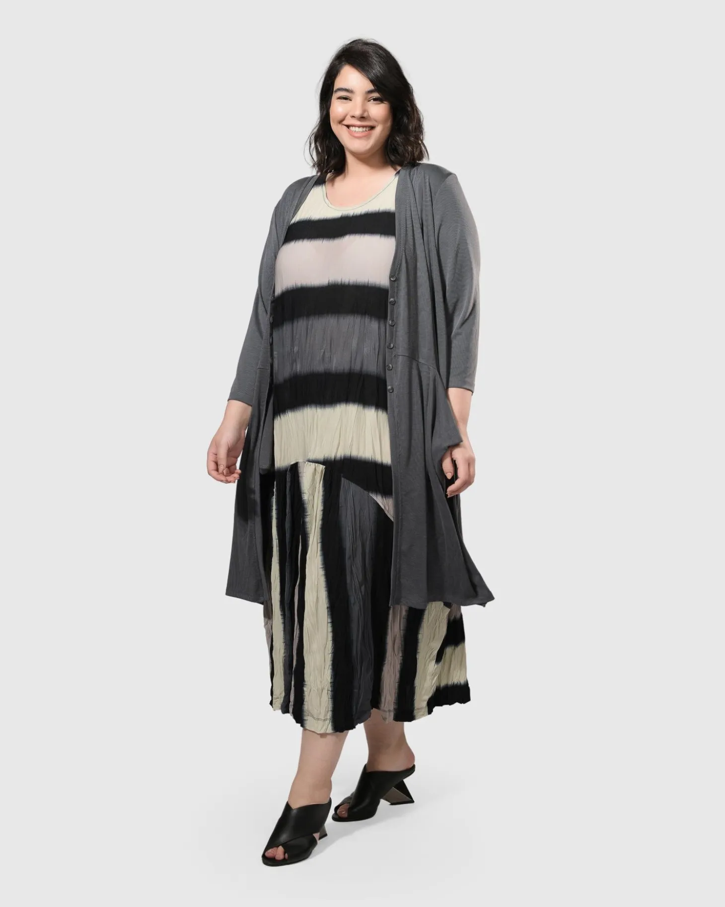 Charlie Crinkle Tank Dress, Stripe