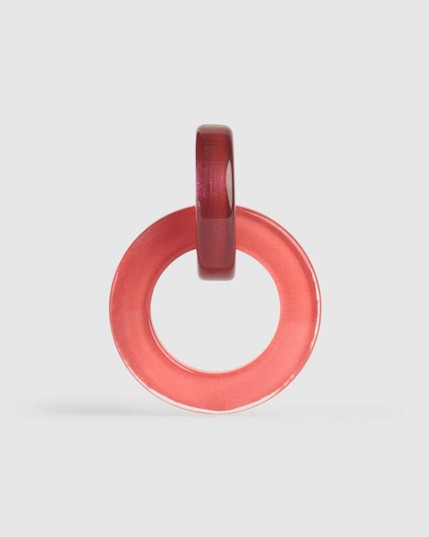 Circle Duet Earrings, Coral