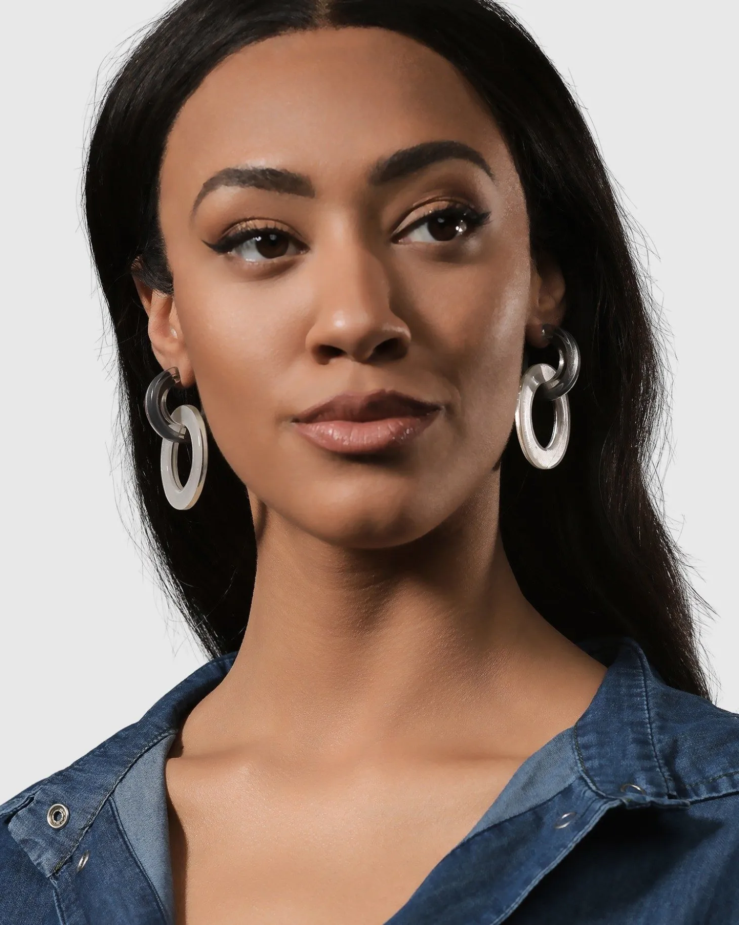 Circle Duet Earrings, Frost