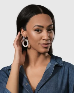 Circle Duet Earrings, Frost