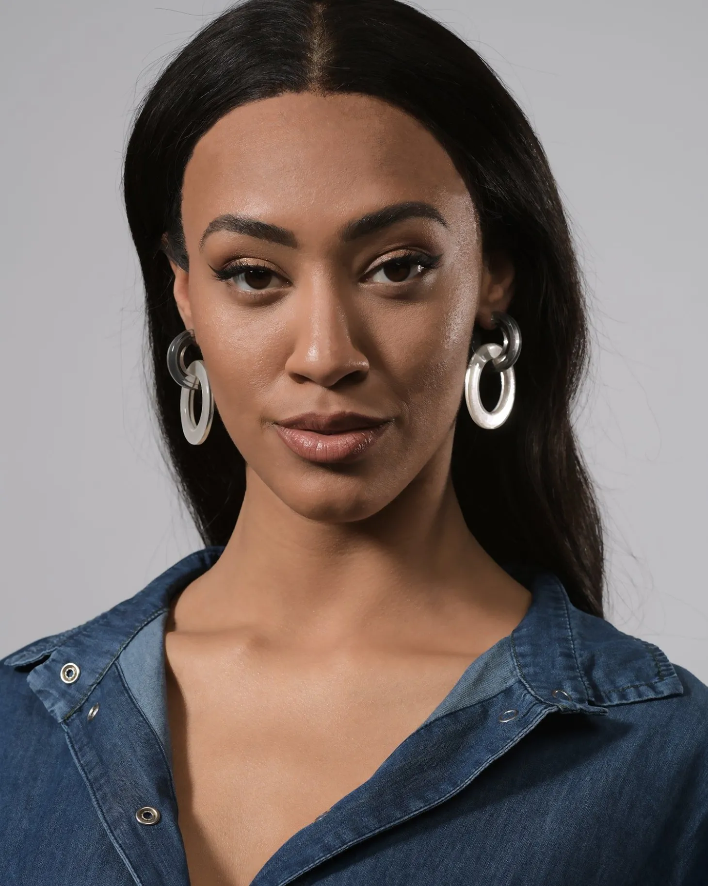 Circle Duet Earrings, Frost