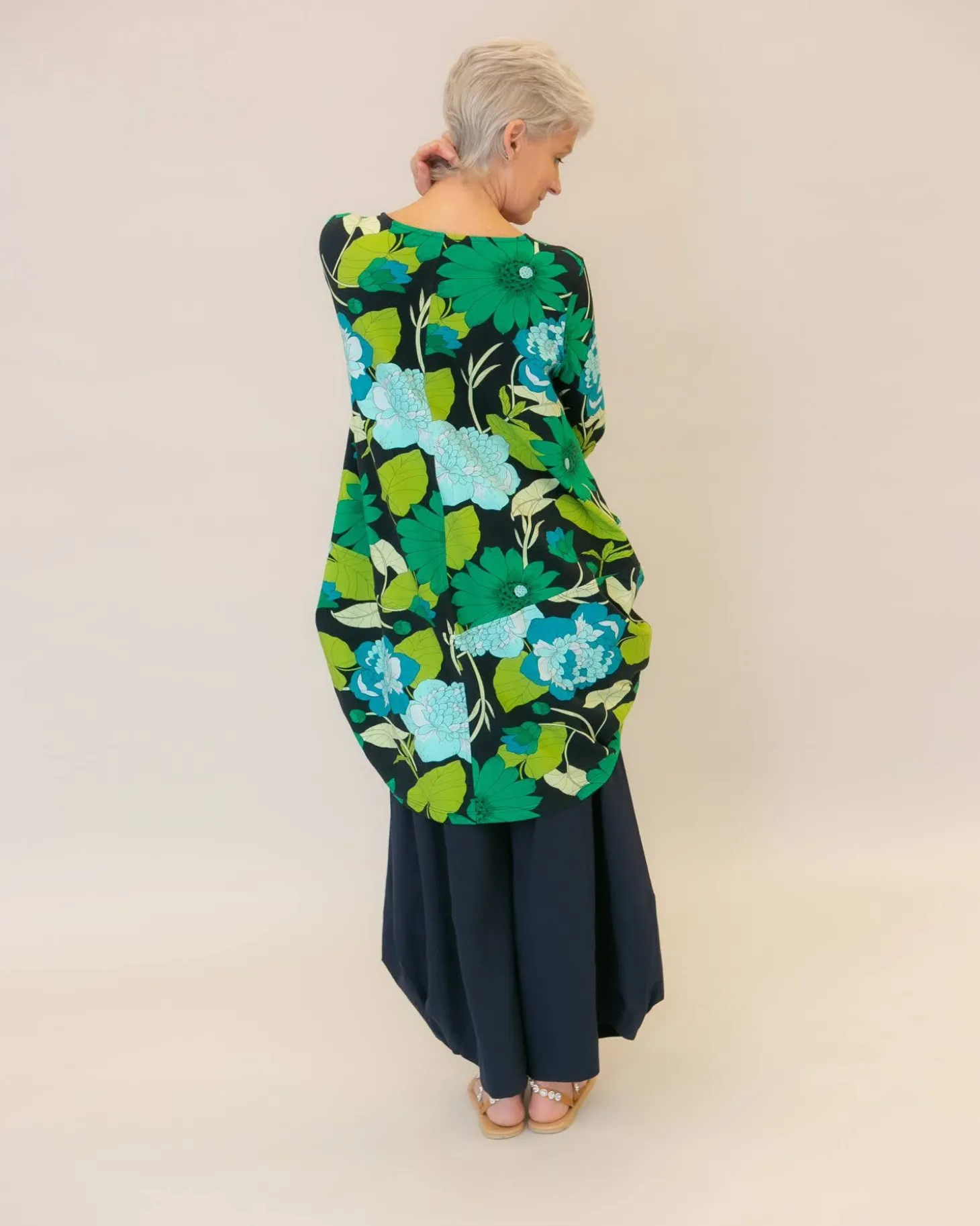Cocoon Tunic Top, Floral