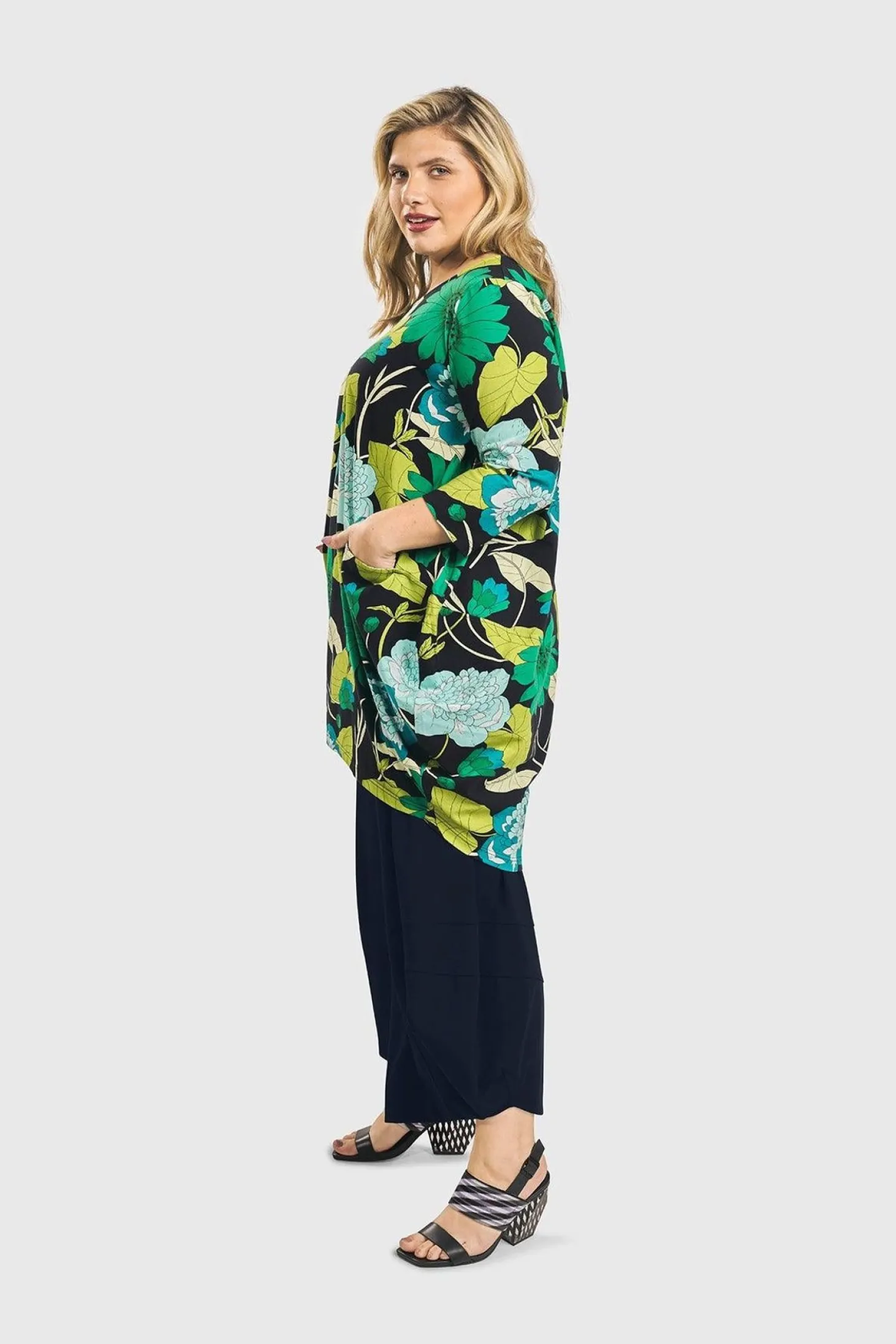 Cocoon Tunic Top, Floral