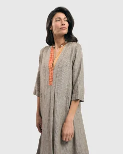 Cool Breeze Linen Maxi Dress, Ecru