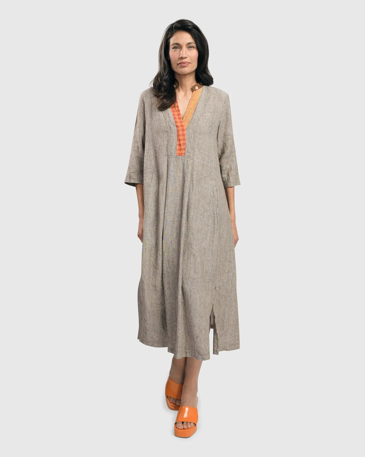 Cool Breeze Linen Maxi Dress, Ecru