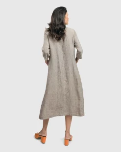 Cool Breeze Linen Maxi Dress, Ecru