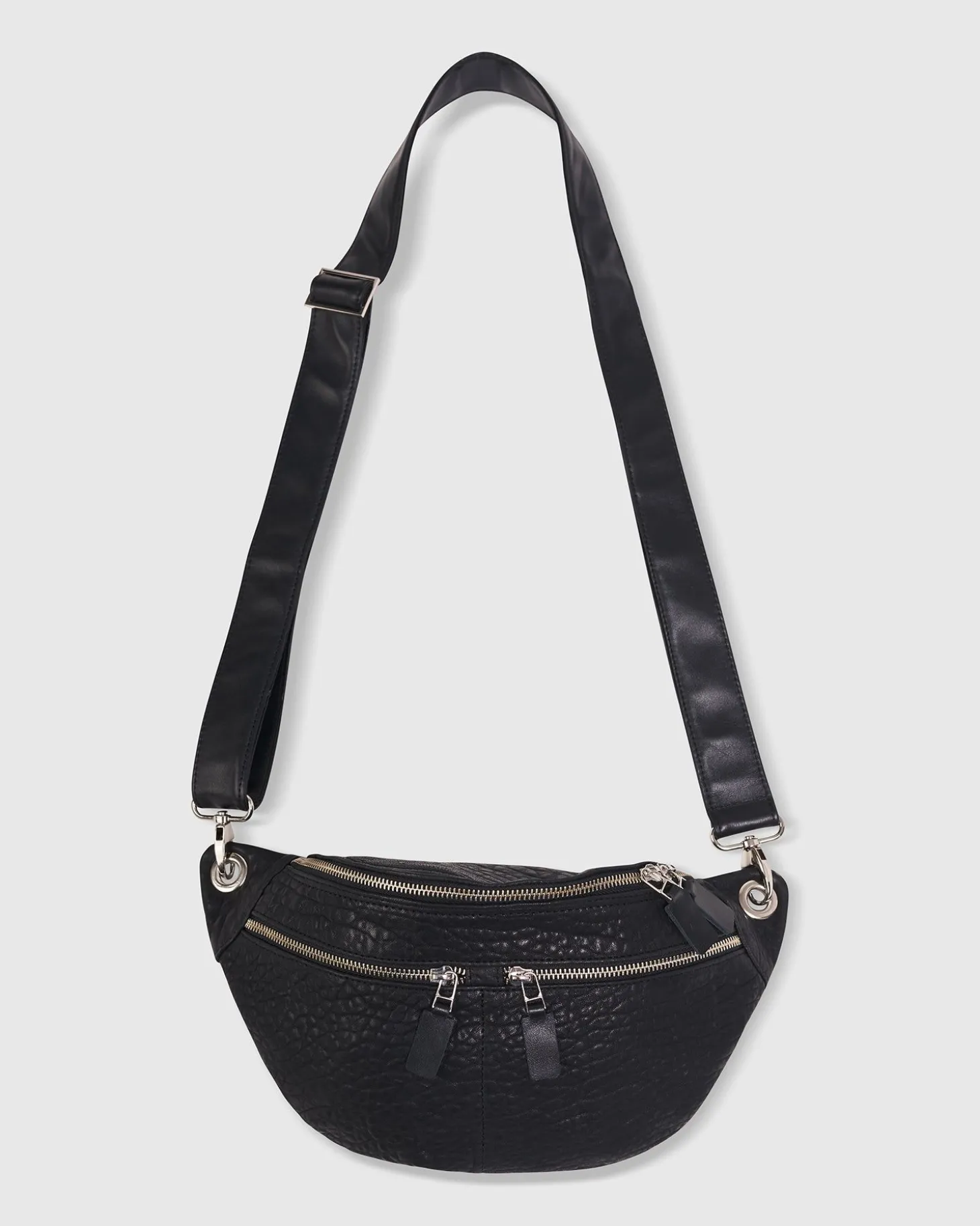 Crossbody Sling Bag, Black Strap