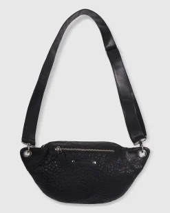 Crossbody Sling Bag, Black Strap