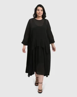 Cultured Club Popover Dress, Black