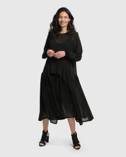 Cultured Club Popover Dress, Black