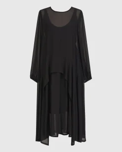 Cultured Club Popover Dress, Black